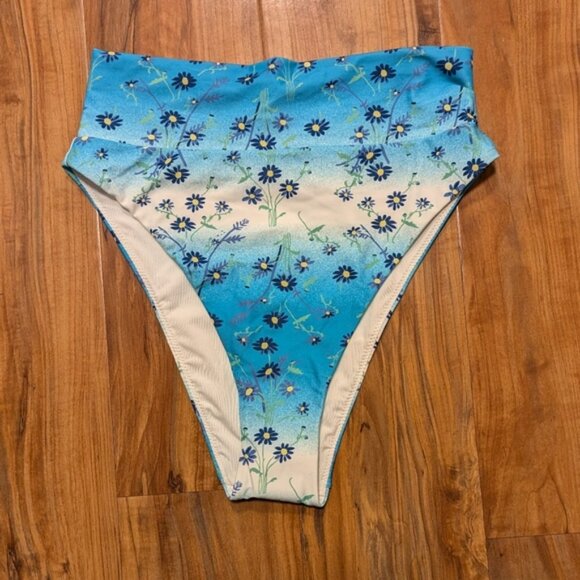 Aerie Bikini Bottom High Cut Cheeky Floral Size Small NWT - Picture 1 of 5
